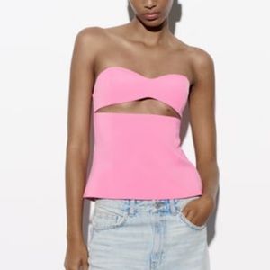 New tags on never worn Zara cut out pink going out top- perfect for summer